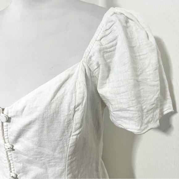 Abercrombie & Fitch Linen Blend & Cotton Button Down Mini Dress Short Sleeve LP - Picture 4 of 11